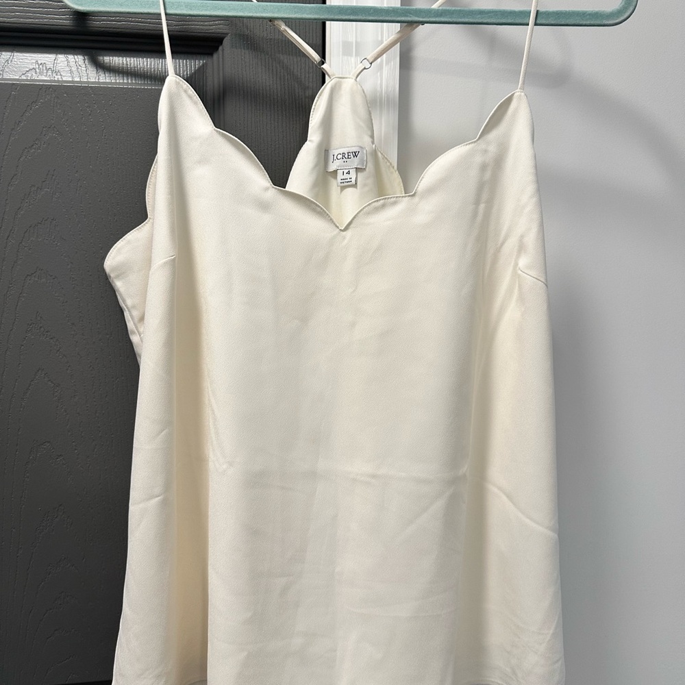 J. Crew Women's Cream Scalloped Camisole Top